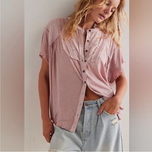 Free People We the Free Blush Button-Down Women's Shirt